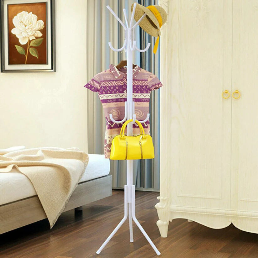 12 Hook 3-Tier Cloth Hanger Metal Tree Stand Hat Clothes Rack Style Storage Ausie Sales