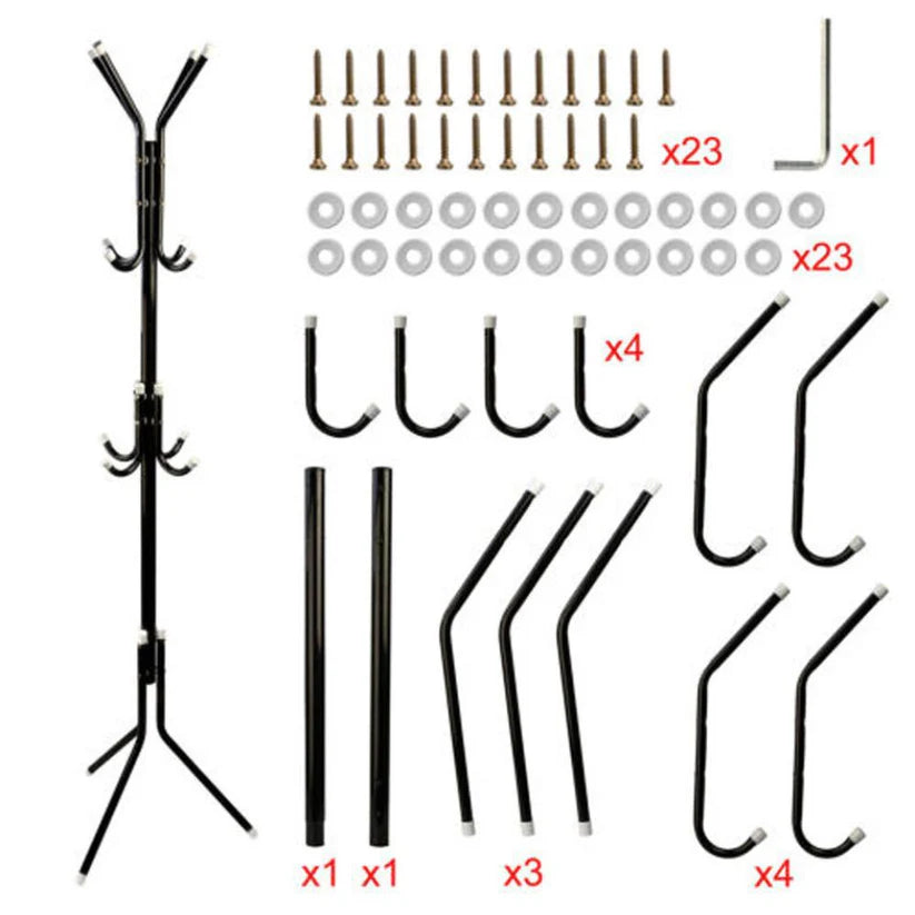 12 Hook 3-Tier Cloth Hanger Metal Tree Stand Hat Clothes Rack Style Storage Ausie Sales