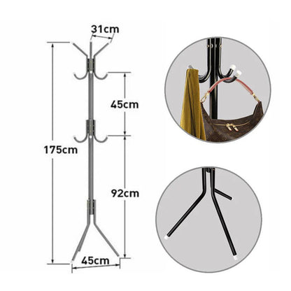 12 Hook 3-Tier Cloth Hanger Metal Tree Stand Hat Clothes Rack Style Storage Ausie Sales