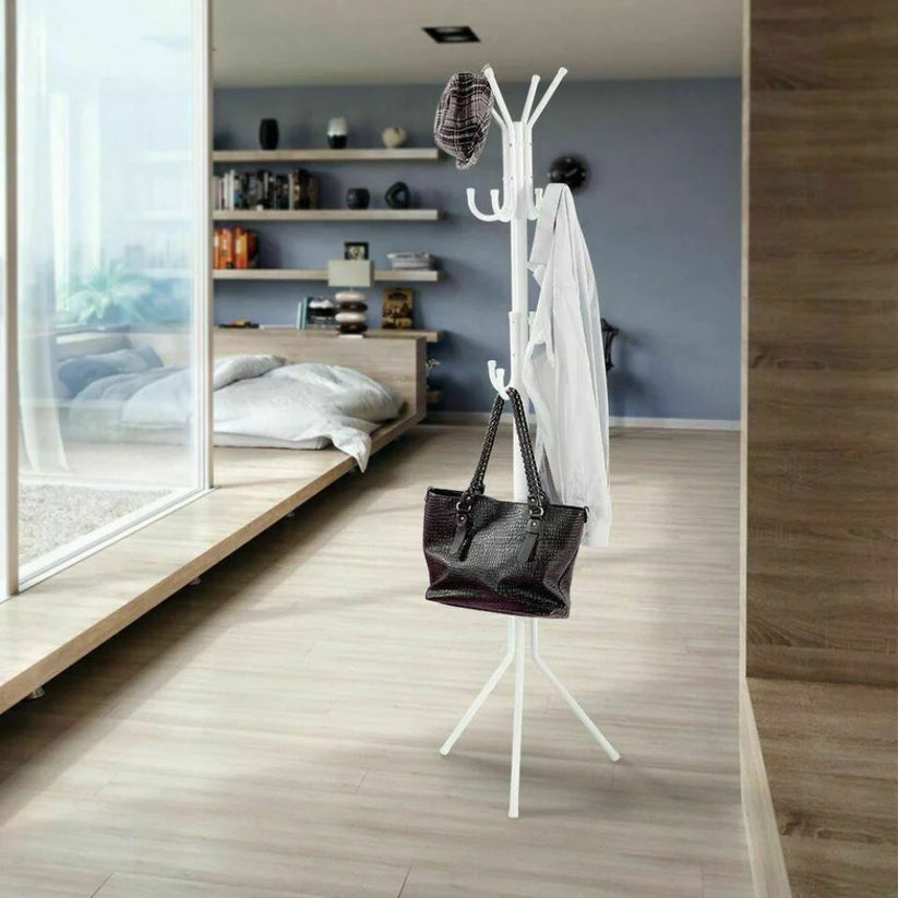 12 Hook 3-Tier Cloth Hanger Metal Tree Stand Hat Clothes Rack Style Storage Ausie Sales