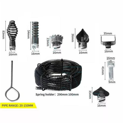 12M Snake Pipe Plumber Drain Cleaner Pipeline Sewer 6 Drill Bit Tool Ausie Sales