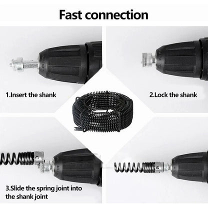 12M Snake Pipe Plumber Drain Cleaner Pipeline Sewer 6 Drill Bit Tool Ausie Sales