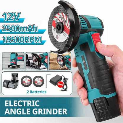 12V Mini Cordless Angle Grinder Brushless Cutting Tool W/ 2 Battery & Charger Ausie Sales