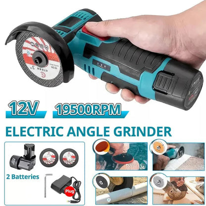 12V Mini Cordless Angle Grinder Brushless Cutting Tool W/ 2 Battery & Charger Ausie Sales