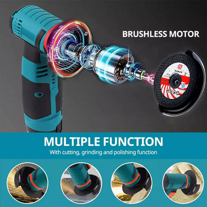 12V Mini Cordless Angle Grinder Brushless Cutting Tool W/ 2 Battery & Charger Ausie Sales