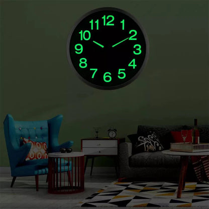 12'' Luminous Wall Clock Glow In The Dark Home Modern Clock Silent Quartz Indoor Ausie Sales