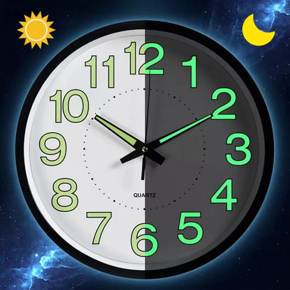 12'' Luminous Wall Clock Glow In The Dark Home Modern Clock Silent Quartz Indoor Ausie Sales