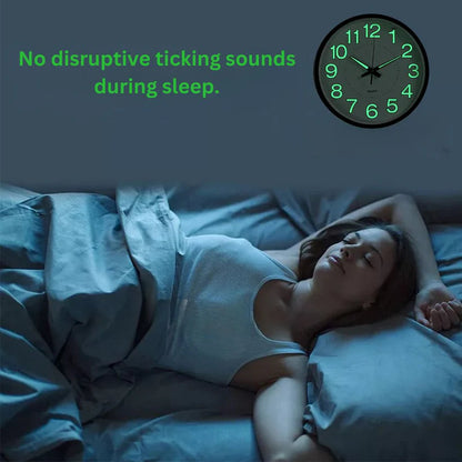 12'' Luminous Wall Clock Glow In The Dark Home Modern Clock Silent Quartz Indoor Ausie Sales