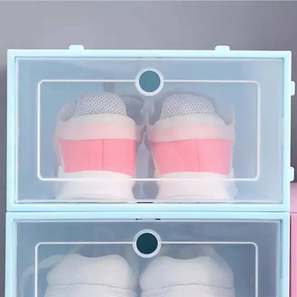 12pcs Foldable Clear Shoe Box Stackable Plastic Storage Case Organiser Rack Ausie Sales