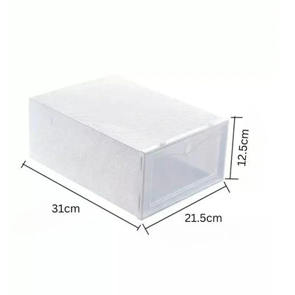 12pcs Foldable Clear Shoe Box Stackable Plastic Storage Case Organiser Rack Ausie Sales
