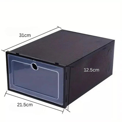 12pcs Foldable Clear Shoe Box Stackable Plastic Storage Case Organiser Rack Ausie Sales
