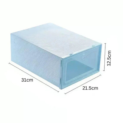 12pcs Foldable Clear Shoe Box Stackable Plastic Storage Case Organiser Rack Ausie Sales