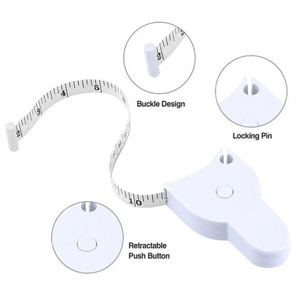 150cm Retractable Body Tape Ruler Body Fat Caliper Accurate Measure Fitness Ausie Sales