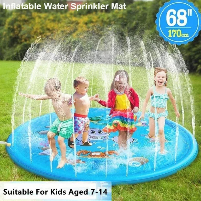 170CM Kids Inflatable Pool Sprinkler Water Mat Splash Spray Play Pad Toy Ausie Sales
