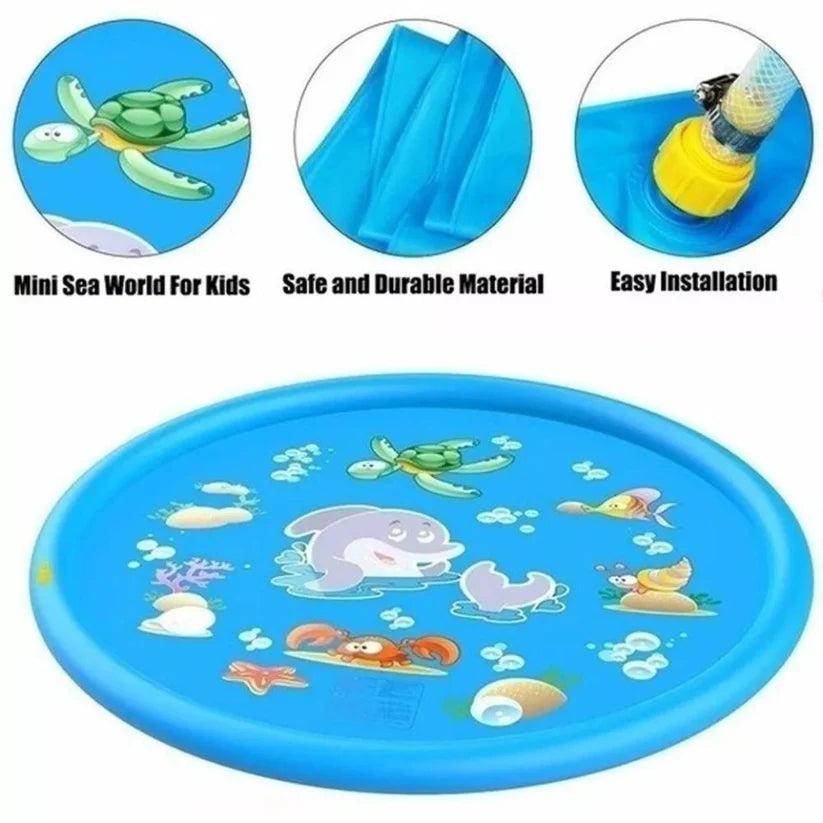 170CM Kids Inflatable Pool Sprinkler Water Mat Splash Spray Play Pad Toy Ausie Sales