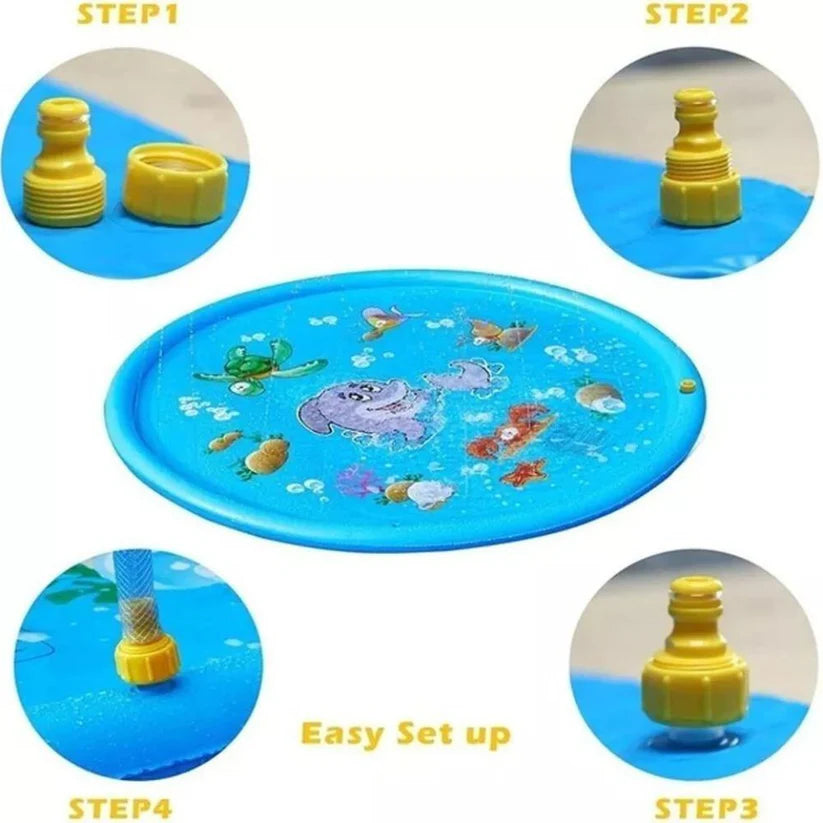 170CM Kids Inflatable Pool Sprinkler Water Mat Splash Spray Play Pad Toy Ausie Sales