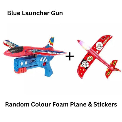2-in-1 Foam Plane Launcher Gun Toy Catapult Airplane Outdoor Play for Kids Ausie Sales