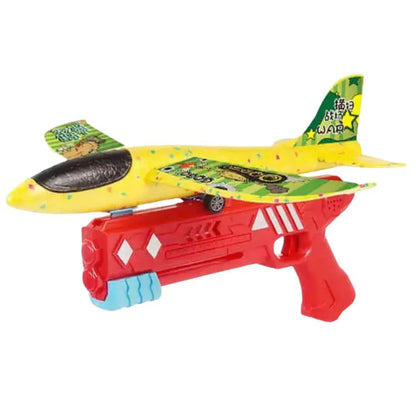 2-in-1 Foam Plane Launcher Gun Toy Catapult Airplane Outdoor Play for Kids Ausie Sales