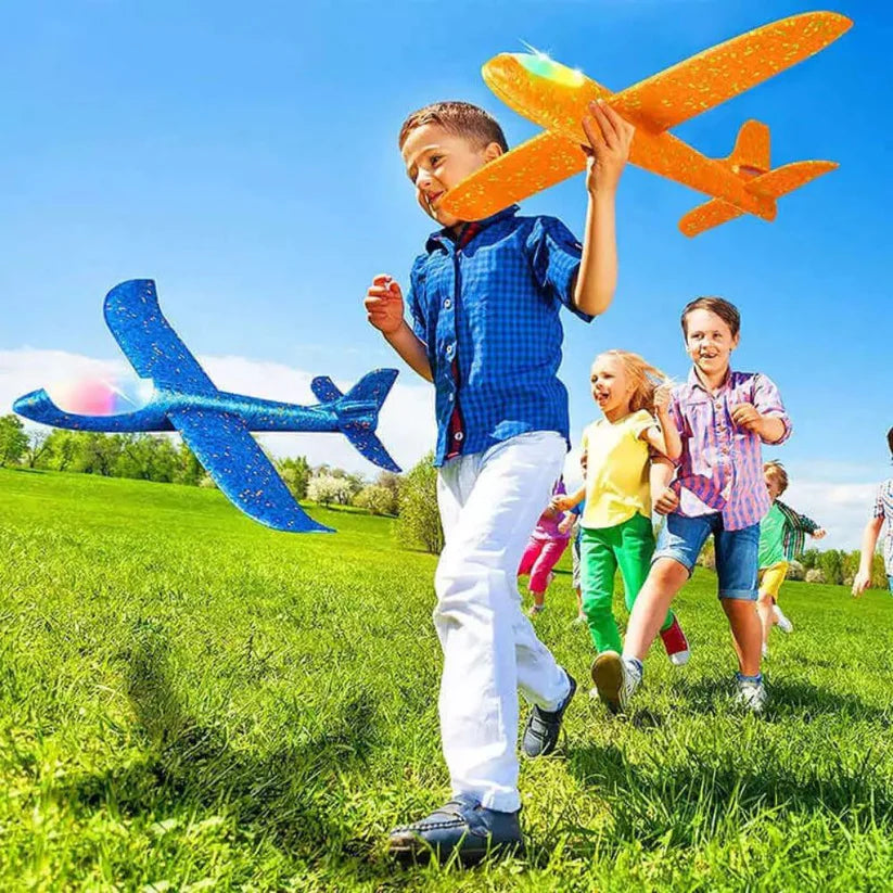 2-in-1 Foam Plane Launcher Gun Toy Catapult Airplane Outdoor Play for Kids Ausie Sales