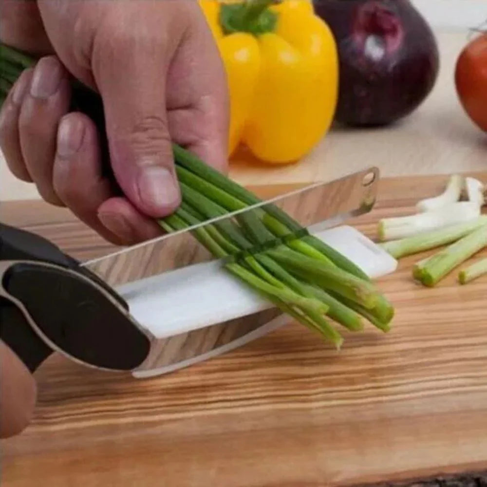 2-in-1 Knife Cutting Board Scissors Trendy Clever Crazy Tool Food Chopper Ausie Sales