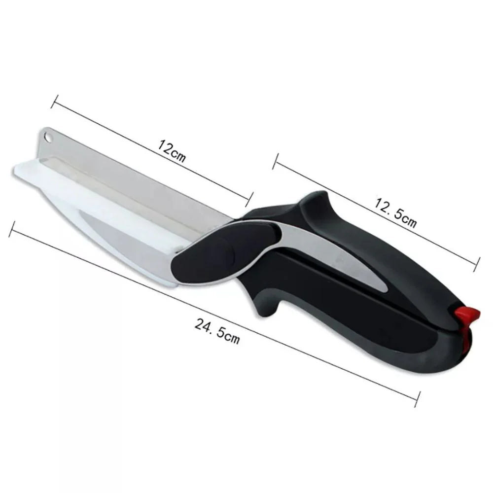 2-in-1 Knife Cutting Board Scissors Trendy Clever Crazy Tool Food Chopper Ausie Sales