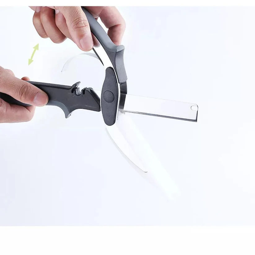 2-in-1 Knife Cutting Board Scissors Trendy Clever Crazy Tool Food Chopper Ausie Sales