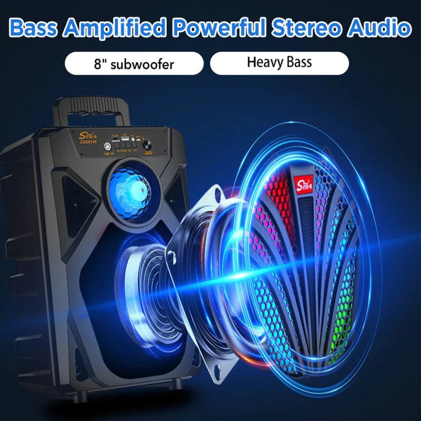 2000W Portable Bluetooth 5.0 Speaker Subwoofer Bass Sound Party Speaker Stereo Ausie Sales