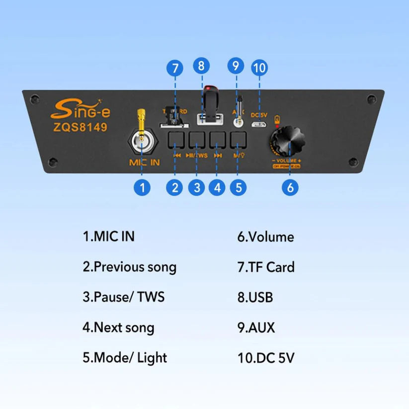 2000W Portable Bluetooth 5.0 Speaker Subwoofer Bass Sound Party Speaker Stereo Ausie Sales
