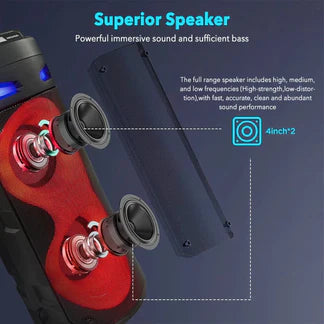 2000W Portable Bluetooth Party Speaker Sub Woofer Heavy Bass Sound System & MIC Ausie Sales