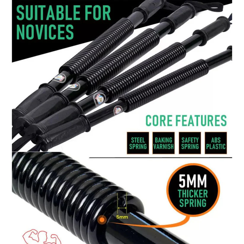 20/30/40/50/60KG Power Twister Flexible Spring Bendy Bar Arm Stretch Gym Fitness Ausie Sales