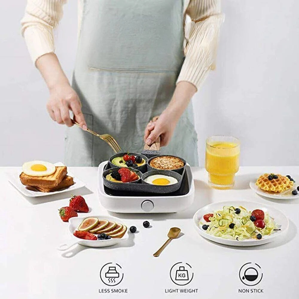 3/4-Hole Fried Egg Pancake Burger Non-Stick Frying Pan Breakfast Egg Maker Cook Ausie Sales