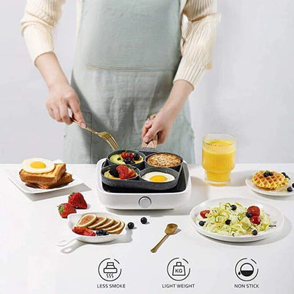 3/4-Hole Fried Egg Pancake Burger Non-Stick Frying Pan Breakfast Egg Maker Cook Ausie Sales