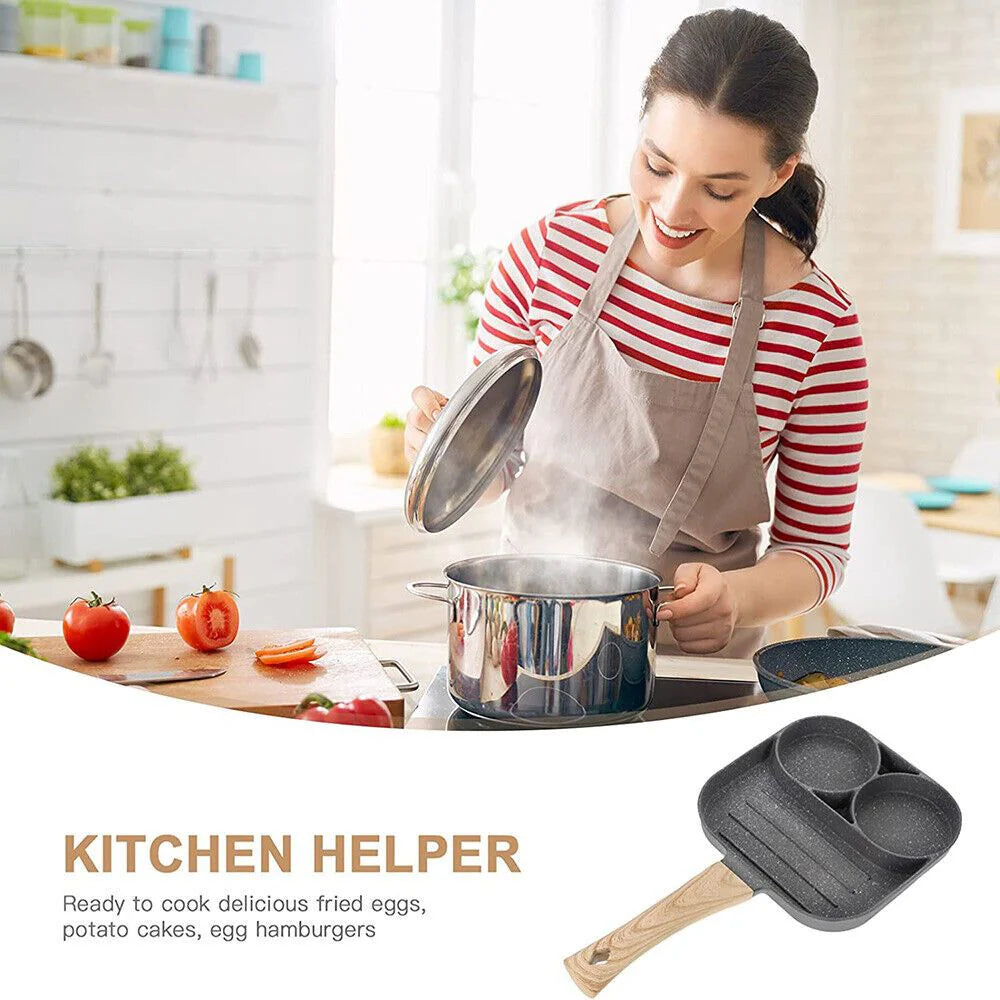 3/4-Hole Fried Egg Pancake Burger Non-Stick Frying Pan Breakfast Egg Maker Cook Ausie Sales