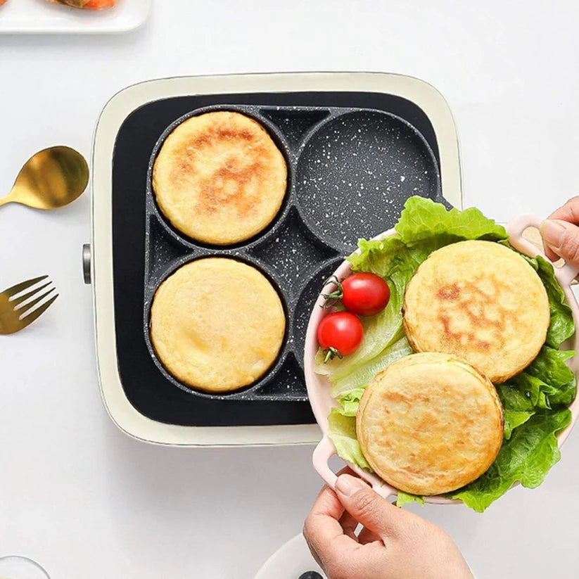 3/4-Hole Fried Egg Pancake Burger Non-Stick Frying Pan Breakfast Egg Maker Cook Ausie Sales