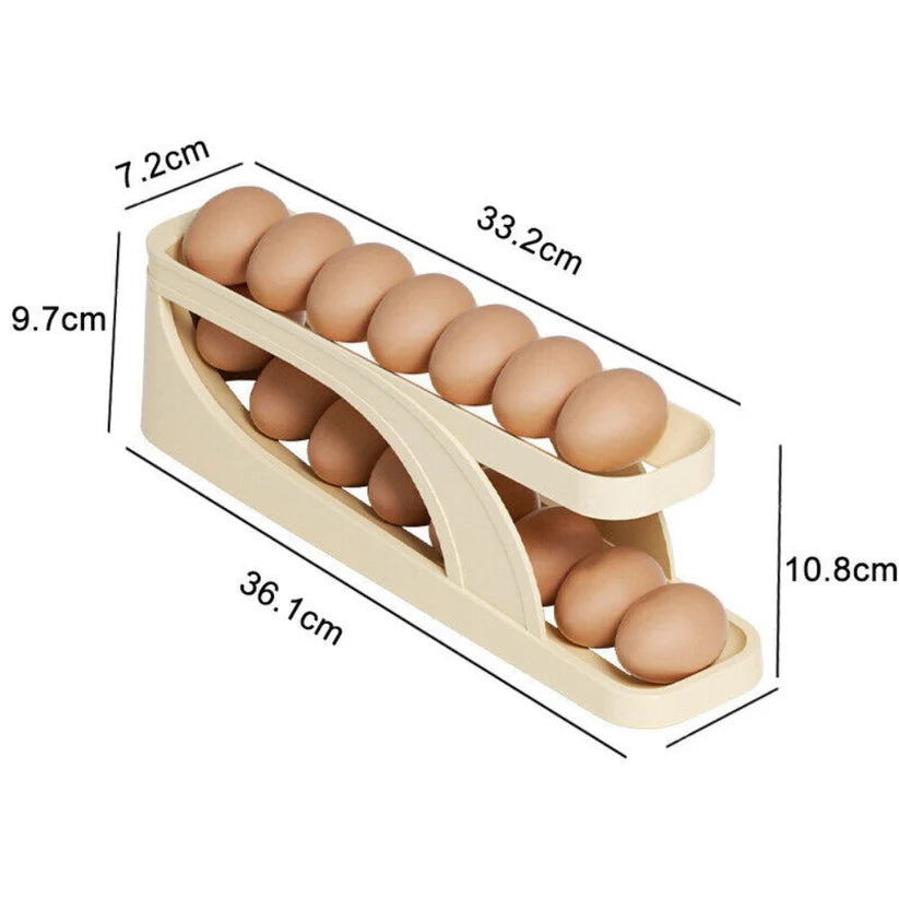 2/4-Tier Automatic Scrolling Egg Rack Holder Storage Box Refrigerator Container - Ausie Sales
