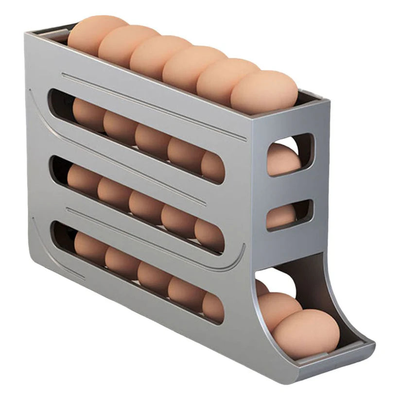 2/4-Tier Automatic Scrolling Egg Rack Holder Storage Box Refrigerator Container - Ausie Sales
