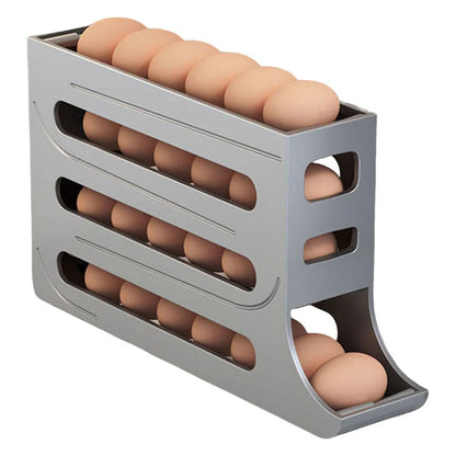2/4-Tier Automatic Scrolling Egg Rack Holder Storage Box Refrigerator Container - Ausie Sales