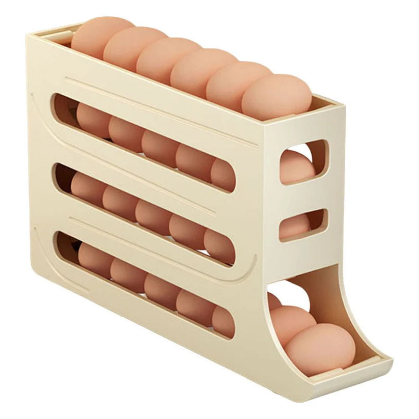 2/4-Tier Automatic Scrolling Egg Rack Holder Storage Box Refrigerator Container - Ausie Sales