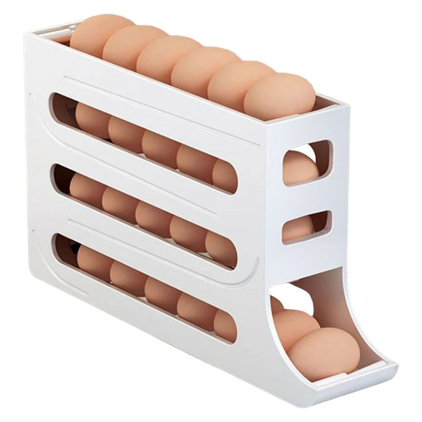 2/4-Tier Automatic Scrolling Egg Rack Holder Storage Box Refrigerator Container - Ausie Sales