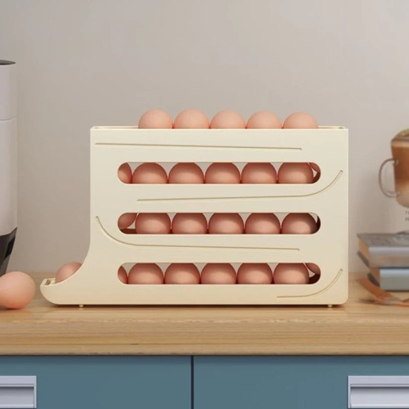 2/4-Tier Automatic Scrolling Egg Rack Holder Storage Box Refrigerator Container - Ausie Sales