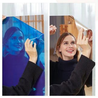 2M Adhesive Large Mirror Wall Sticker Roll Self Bathroom Room DIY Decor Stick On Ausie Sales