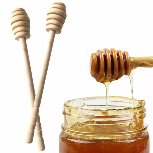 2PCS 16cm Long Wooden Honey Jam Dipper Wood Stirring Rod Stick Syrup Spoon Ausie Sales