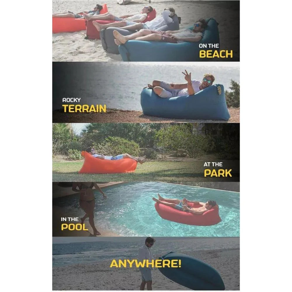 2X Fast Inflatable Lazy Lounge Camping Air Bag Beach Sleeping Sofa Bed hangout Ausie Sales