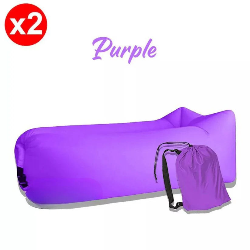 2X Fast Inflatable Lazy Lounge Camping Air Bag Beach Sleeping Sofa Bed hangout Ausie Sales