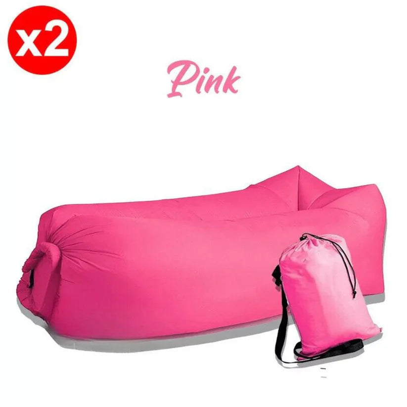 2X Fast Inflatable Lazy Lounge Camping Air Bag Beach Sleeping Sofa Bed hangout Ausie Sales