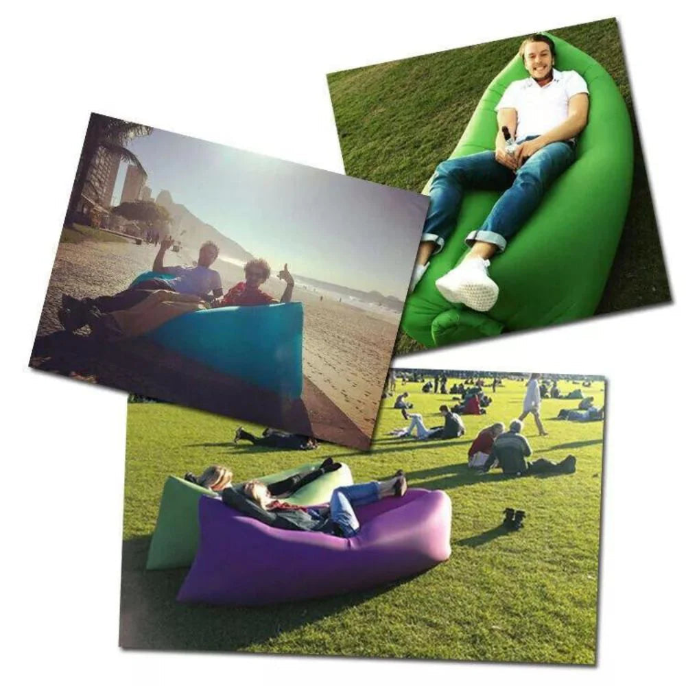 2X Fast Inflatable Lazy Lounge Camping Air Bag Beach Sleeping Sofa Bed hangout Ausie Sales