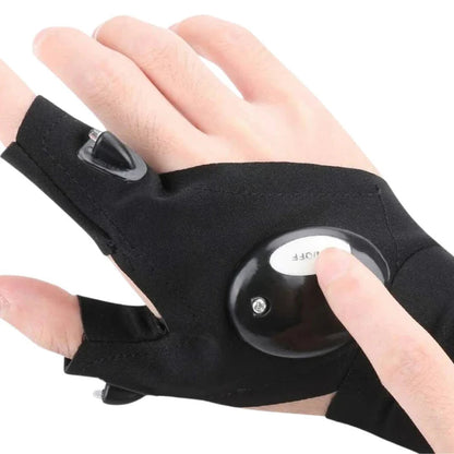 2X Outdoor Finger Glove w/ LED Light Flashlight Gloves Gear Rescue Night Fishing Ausie Sales