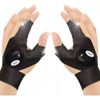 2X Outdoor Finger Glove w/ LED Light Flashlight Gloves Gear Rescue Night Fishing Ausie Sales