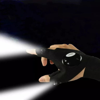 2X Outdoor Finger Glove w/ LED Light Flashlight Gloves Gear Rescue Night Fishing Ausie Sales