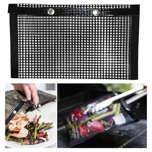 Reusable Barbecue BBQ Grill Outdoor Picnic Baking Net Bag Non-Stick Mesh Ausie Sales